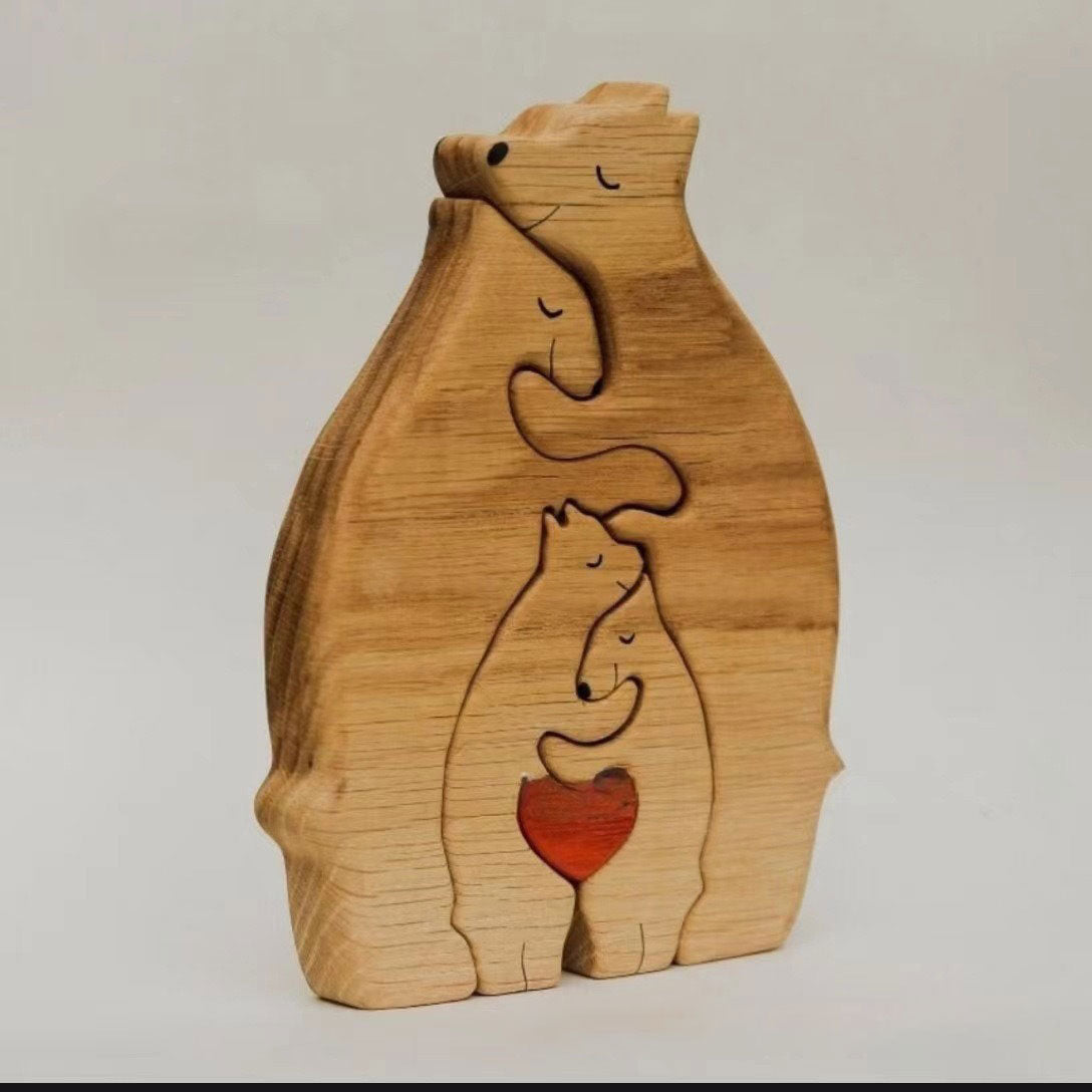 Wooden Bear Family Keepsake Set