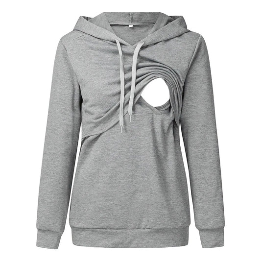 Warm Nursing Hoodie – Style Meets Easy Feeding