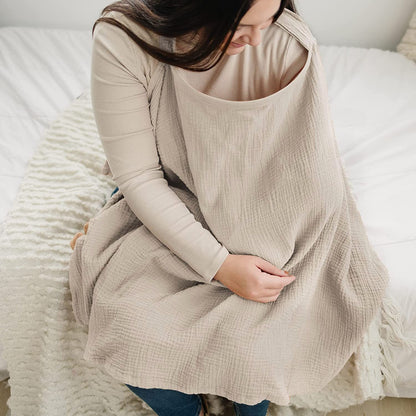 Breathable Muslin Nursing Cover — Stylish & Multi-Use