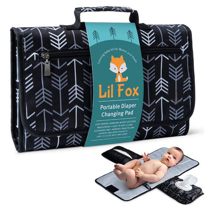 Portable Oxford Black Diaper Changing Pad