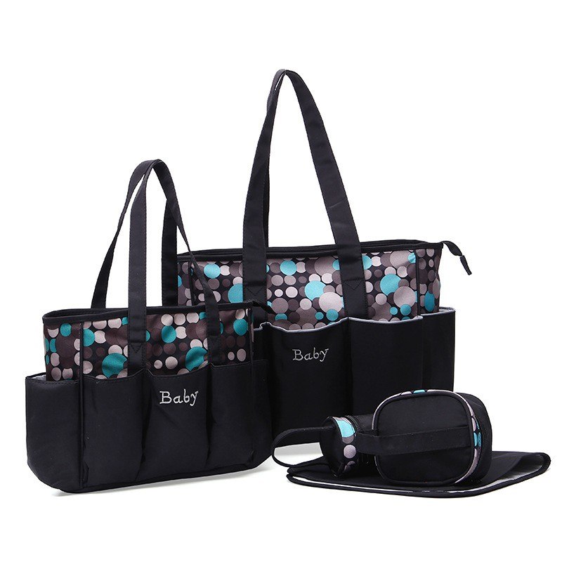 Patterned 5-Piece Diaper Bag Set