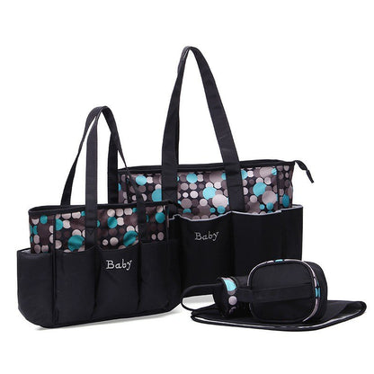 Patterned 5-Piece Diaper Bag Set