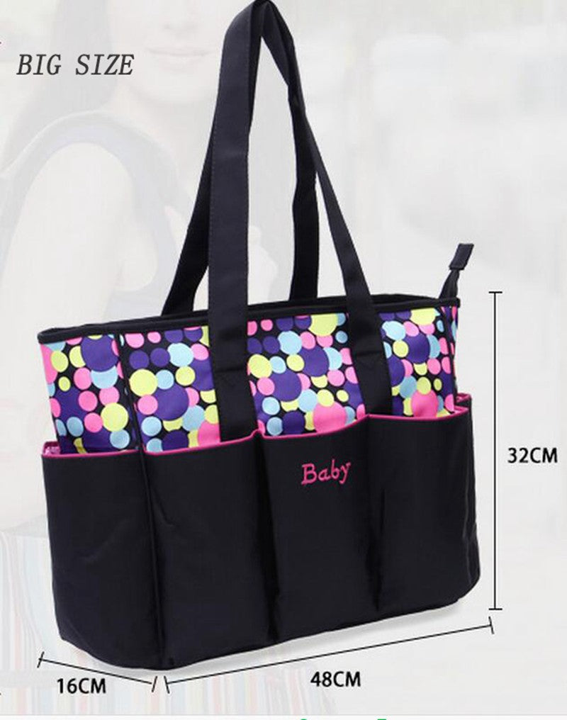 Patterned 5-Piece Diaper Bag Set