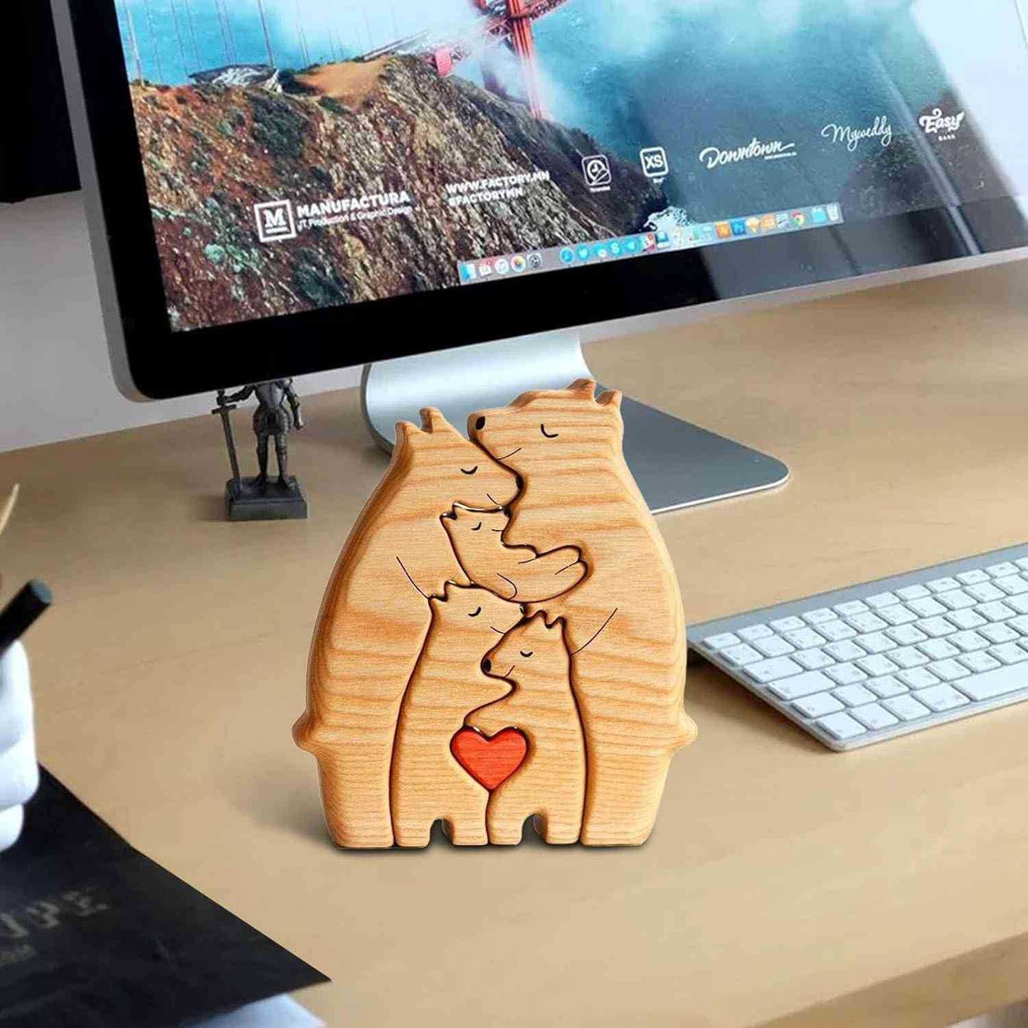 Wooden Bear Family Keepsake Set
