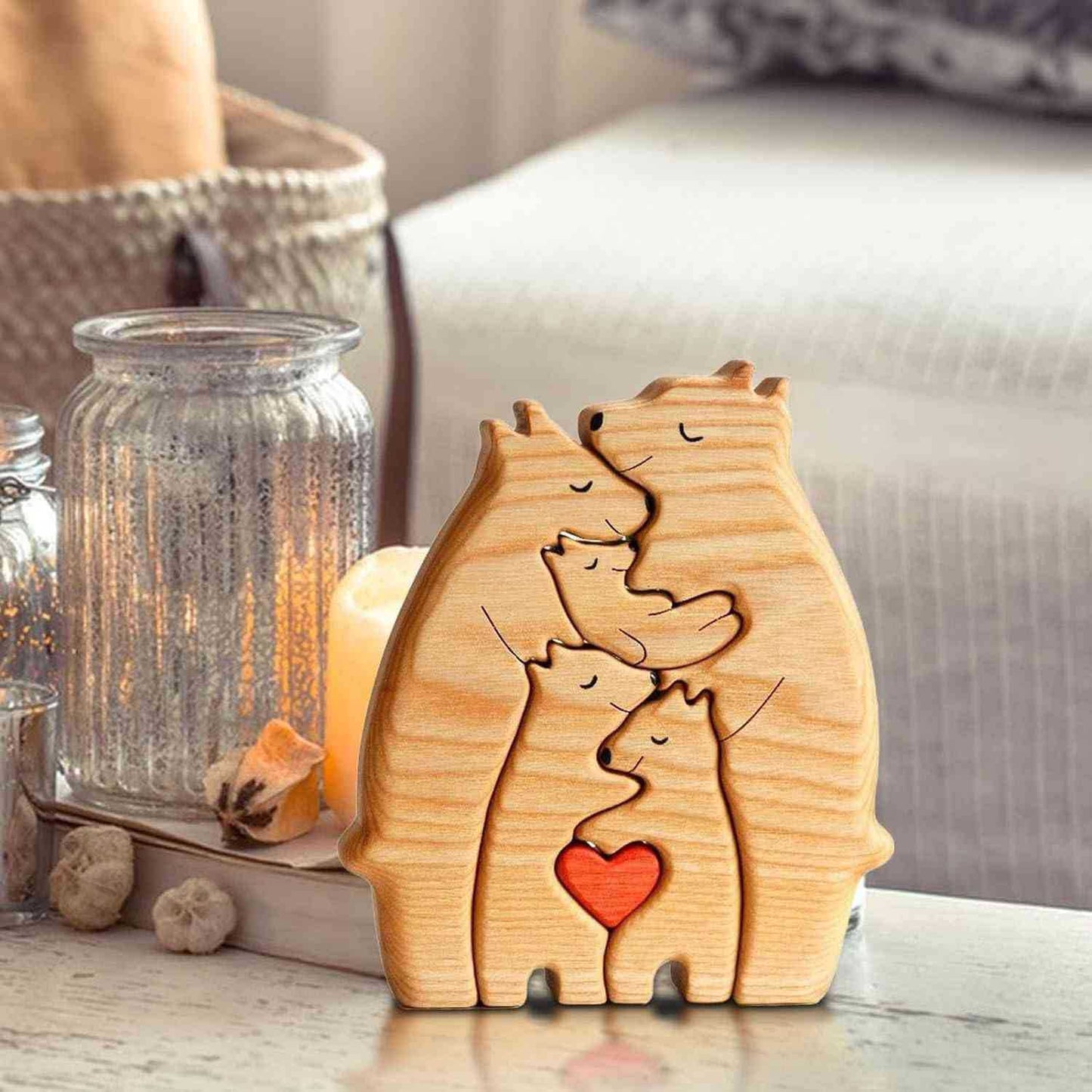 Wooden Bear Family Keepsake Set