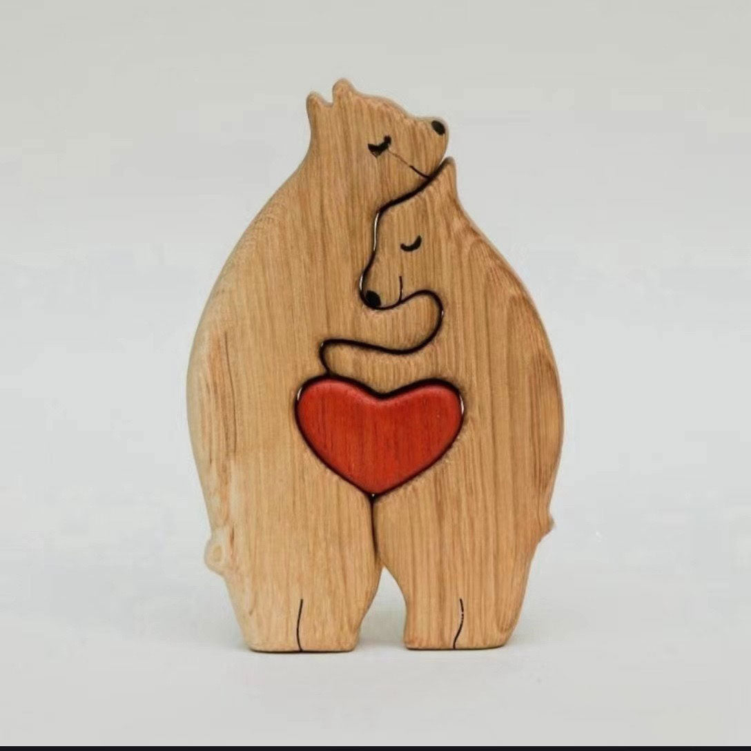 Wooden Bear Family Keepsake Set