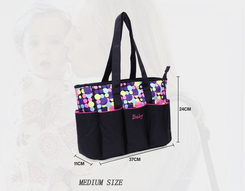 Patterned 5-Piece Diaper Bag Set