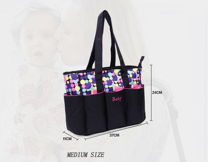 Patterned 5-Piece Diaper Bag Set