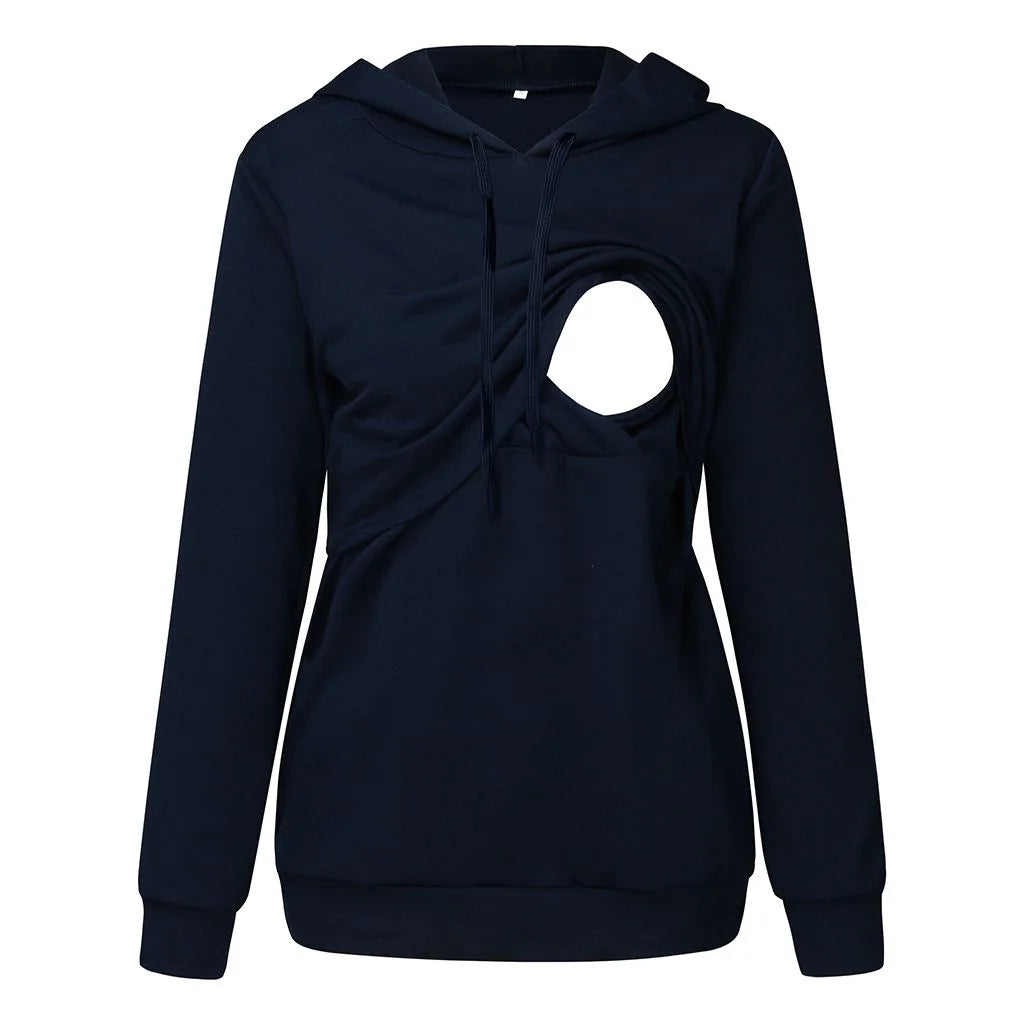 Warm Nursing Hoodie – Style Meets Easy Feeding