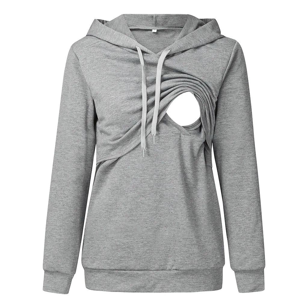 Warm Nursing Hoodie – Style Meets Easy Feeding