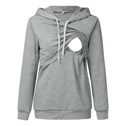 Warm Nursing Hoodie – Style Meets Easy Feeding