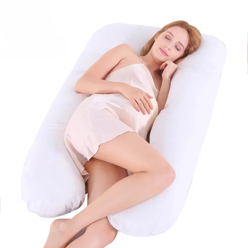 Pure Cotton U-Shaped Maternity Pillow for Back & Belly