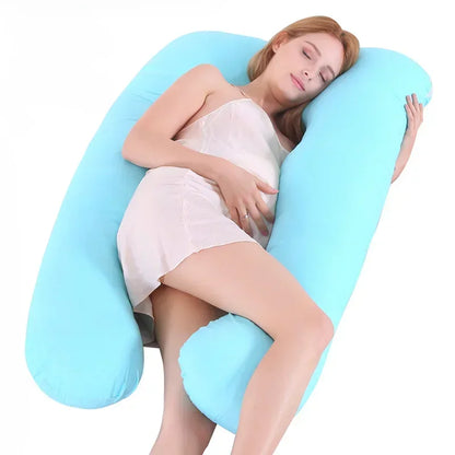 Pure Cotton U-Shaped Maternity Pillow for Back & Belly