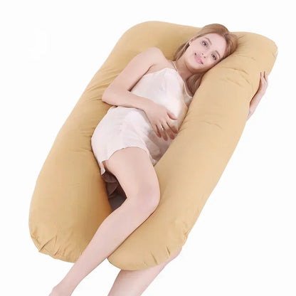 Pure Cotton U-Shaped Maternity Pillow for Back & Belly