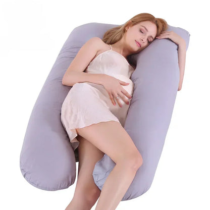 Pure Cotton U-Shaped Maternity Pillow for Back & Belly
