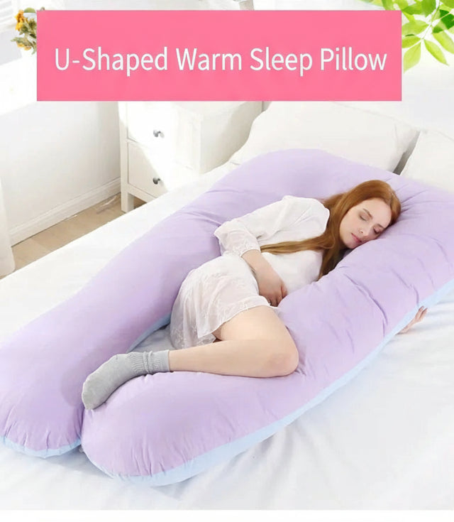 Pure Cotton U-Shaped Maternity Pillow for Back & Belly