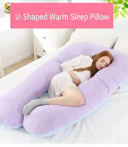 Pure Cotton U-Shaped Maternity Pillow for Back & Belly