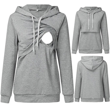 Warm Nursing Hoodie – Style Meets Easy Feeding