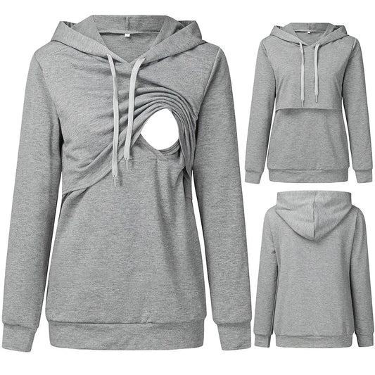 Warm Nursing Hoodie – Style Meets Easy Feeding