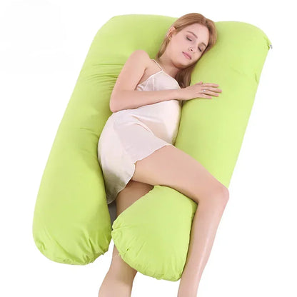 Pure Cotton U-Shaped Maternity Pillow for Back & Belly